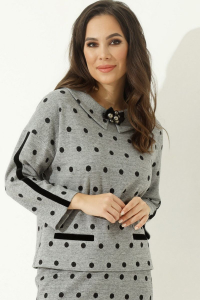 Блуза, юбка Магия моды 2011 серый+горох - фото 3
