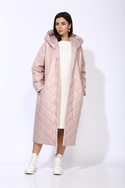Пальто Faufilure С551 розовый - фото 3