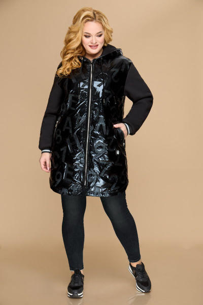 Куртка Svetlana-Style 1616 черный+буквы - фото 1