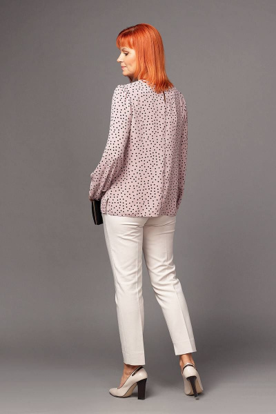 Блуза Соджи 450 серо-розовый в горох - фото 4