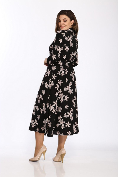 Платье Lady Style Classic 2051/3 черный_бежевый_цветы - фото 6