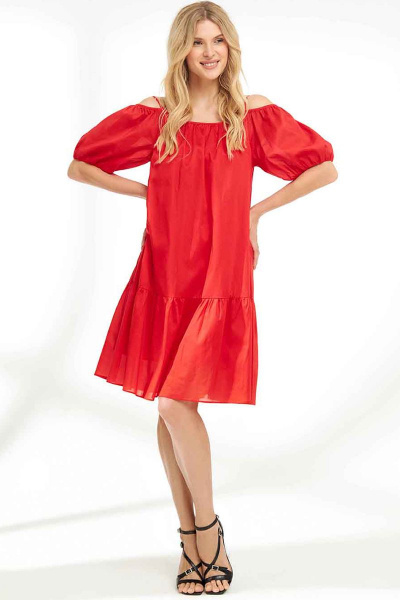 Платье VLADINI DR1159 красный - фото 1