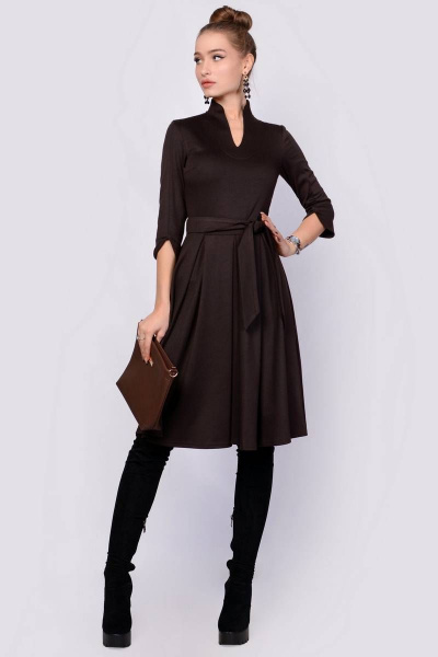 Платье PATRICIA by La Cafe F14686 коричневый - фото 1