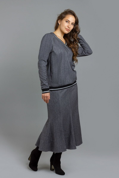 Джемпер, юбка Mirolia 995-2 серый - фото 1