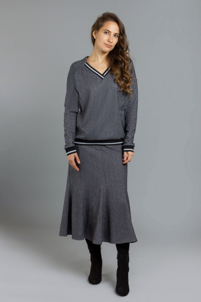 Джемпер, юбка Mirolia 995-2 серый - фото 2
