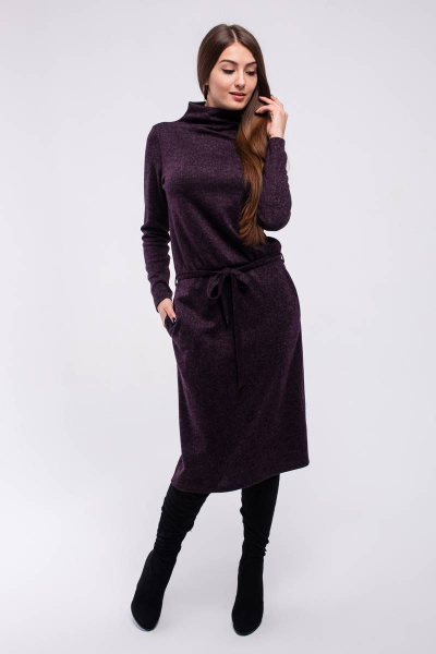 Платье, пояс Madech 205363 фиолетовый-меланж - фото 2