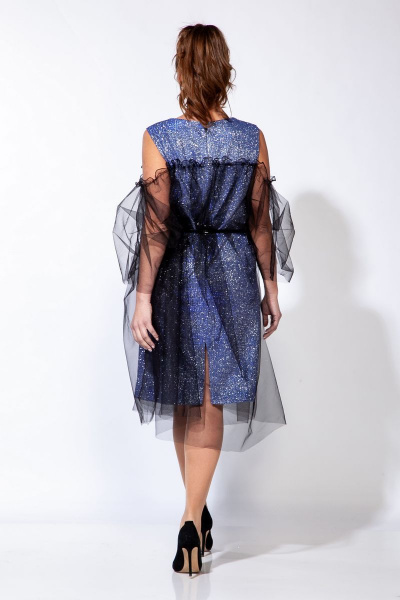 Платье Belinga 1163 голубой/черный - фото 4