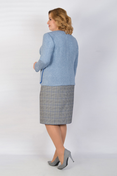 Жакет, юбка TrikoTex Stil 1855 голубой - фото 2