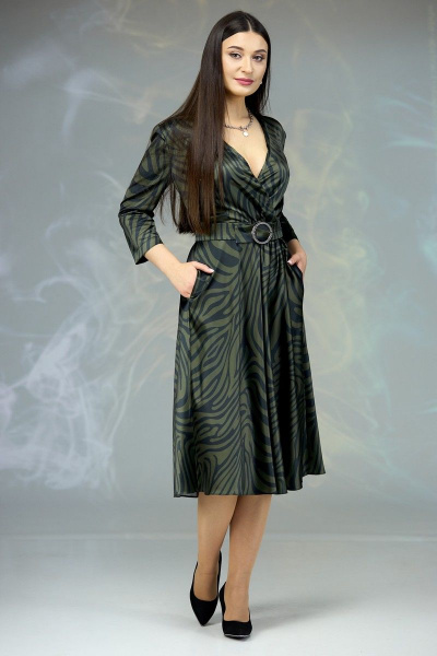 Платье Angelina & Сompany 626/3 хаки - фото 4