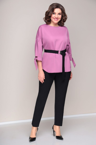 Блуза, брюки VOLNA 1098 розовый,черный - фото 1