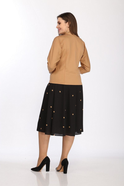 Джемпер, юбка Lady Style Classic 1958/2 горчица-черный - фото 4