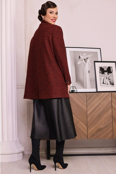 Жакет, юбка Мода Юрс 2716 бордо-черный - фото 3