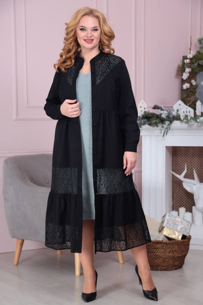 Платье Romanovich Style 3-2286 черный/мятный - фото 1