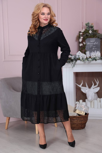 Платье Romanovich Style 3-2286 черный/мятный - фото 5