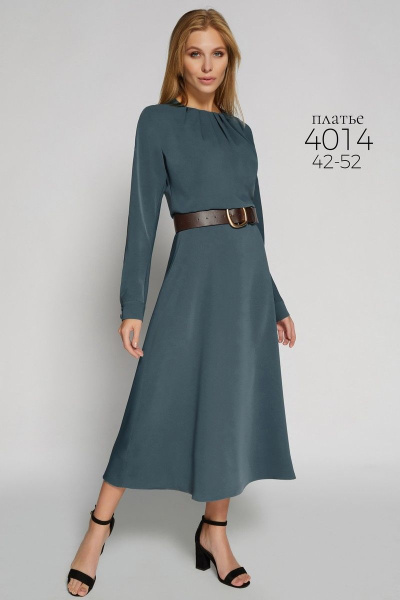 Платье Bazalini 4014 серо-зеленый - фото 2