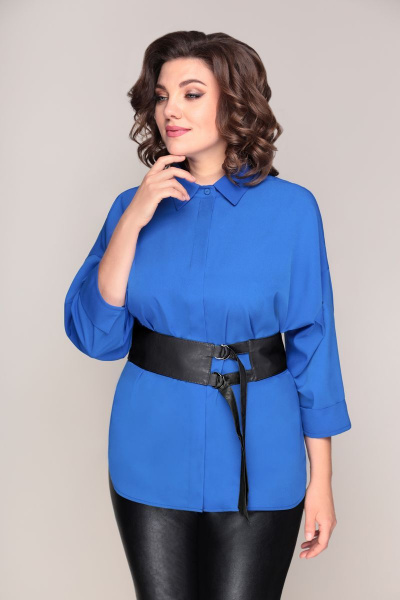 Блуза, брюки VOLNA 1192 сине-черный - фото 2