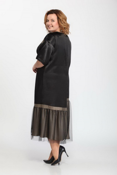 Платье Djerza 1449 черный+беж - фото 3
