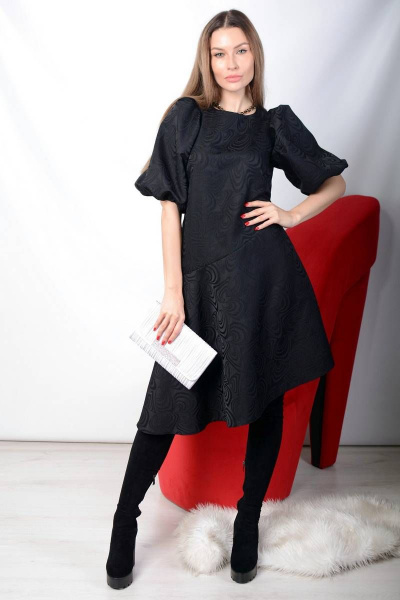 Платье PATRICIA by La Cafe C15203 иссиня-черный - фото 1