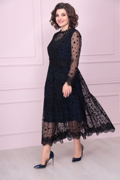 Платье Solomeya Lux 884 черный+синий - фото 4