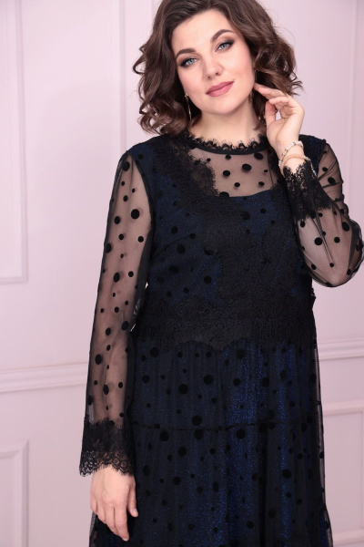 Платье Solomeya Lux 884 черный+синий - фото 2