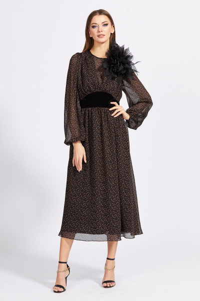 Платье EOLA 2153 черный+коричневый - фото 3
