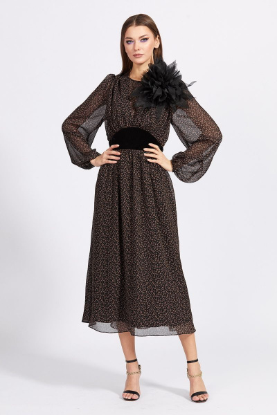 Платье EOLA 2153 черный+коричневый - фото 7