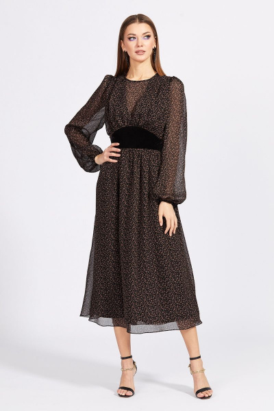 Платье EOLA 2153 черный+коричневый - фото 4