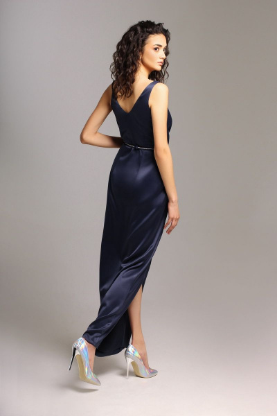 Платье Lady Lusso 26-21 синий - фото 2
