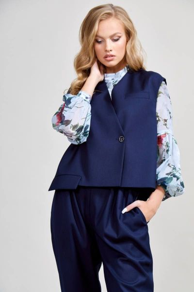 Блуза Teffi Style L-1604 цветочный_принт - фото 5