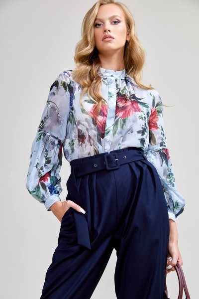 Блуза Teffi Style L-1604 цветочный_принт - фото 3