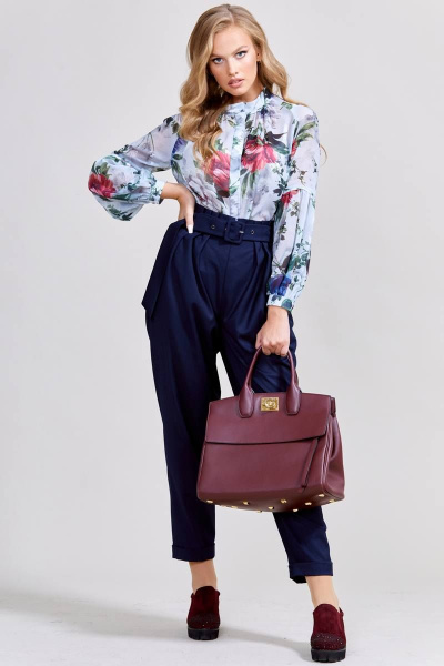 Блуза Teffi Style L-1604 цветочный_принт - фото 4