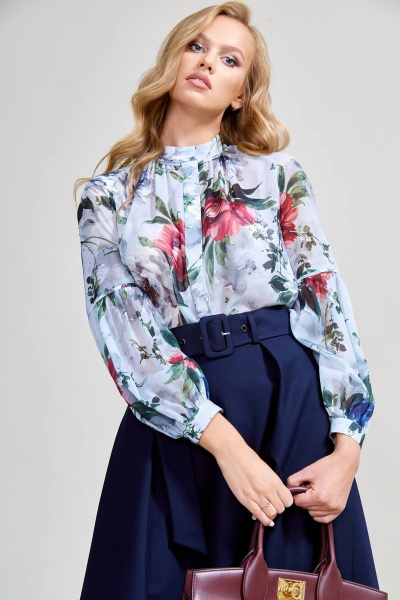 Блуза Teffi Style L-1604 цветочный_принт - фото 1