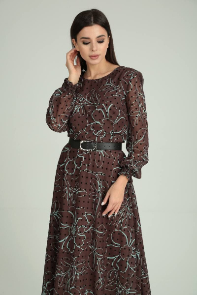 Платье Moda Versal П2360 коричневый - фото 5