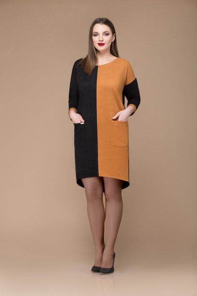 Платье Svetlana-Style 1180 черный+оранж - фото 1