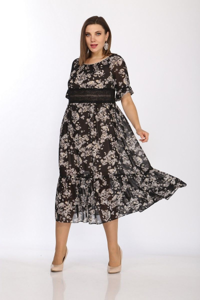 Платье, туника Lady Style Classic 2380 черный-серый - фото 1