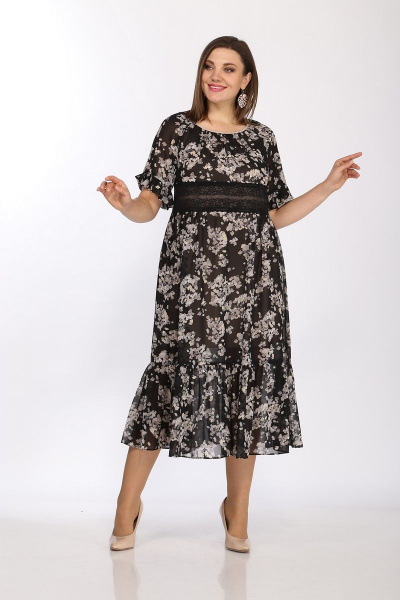 Платье, туника Lady Style Classic 2380 черный-серый - фото 2