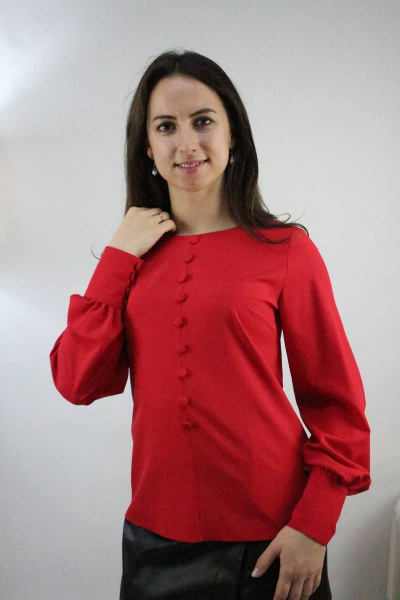 Блуза Стильная леди М-619 красный - фото 2
