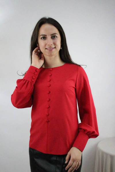 Блуза Стильная леди М-619 красный - фото 1