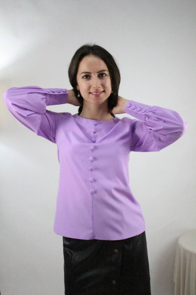 Блуза Стильная леди М-619 лиловый - фото 2