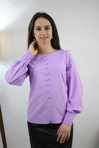 Блуза Стильная леди М-619 лиловый - фото 1
