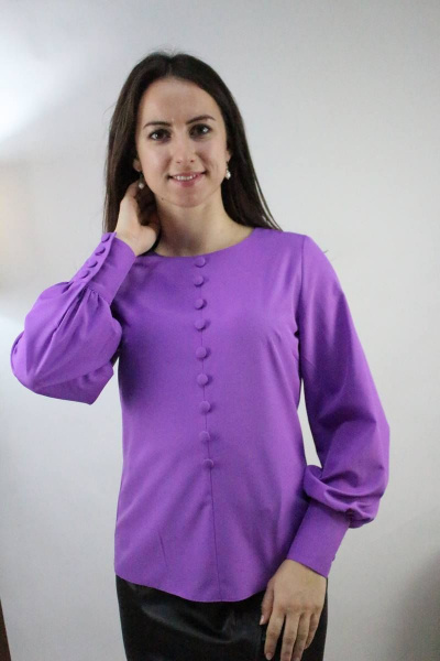 Блуза Стильная леди М-619 фиолетовый - фото 1