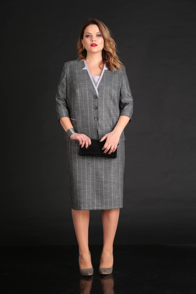 Блуза, жакет, юбка Viola Style 3444 серый - фото 3