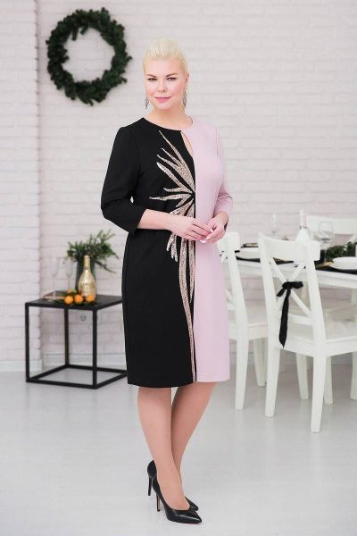 Платье ASV 2468 черно-розовый - фото 8