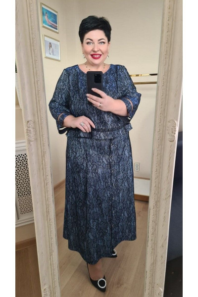 Блуза, юбка Vittoria Queen 15713 синий - фото 4