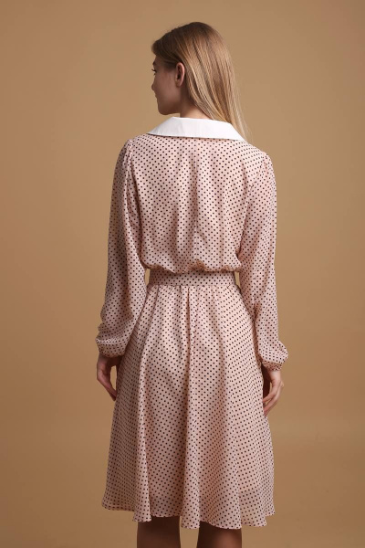 Платье AnnLine 27-21 розовый+горох - фото 2