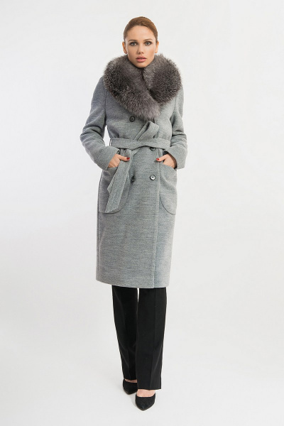 Пальто Gotti 153-6м светло-серый - фото 1