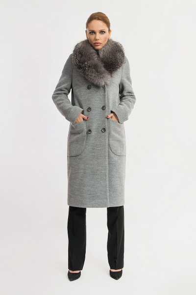 Пальто Gotti 153-6м светло-серый - фото 3