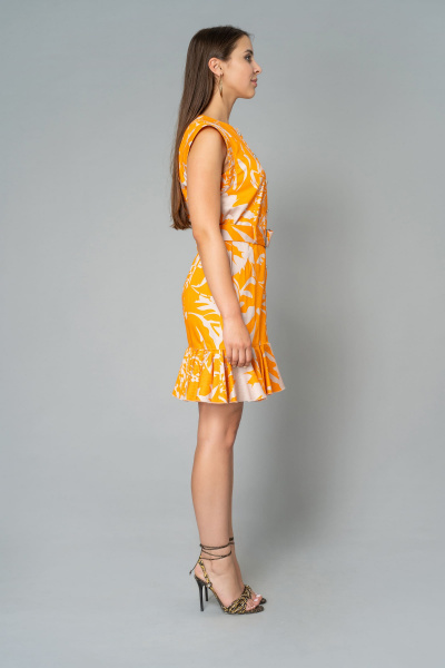 Платье Elema 5К-9695-1-164 принт_оранжевый - фото 2