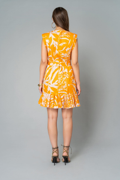 Платье Elema 5К-9695-1-164 принт_оранжевый - фото 3