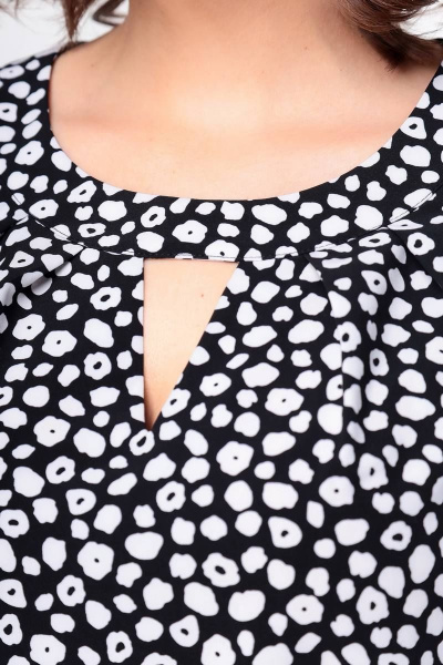 Блуза Swallow 434 черно-белый/принт_леопард - фото 6